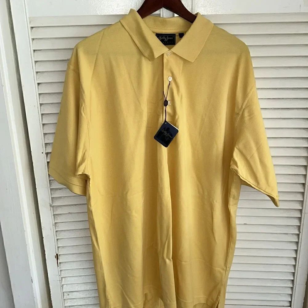 NWT Bobby Jones ⛳️ Players XL Polo New Sun 🌞 Yellow XL Green to Clubhouse 🍸